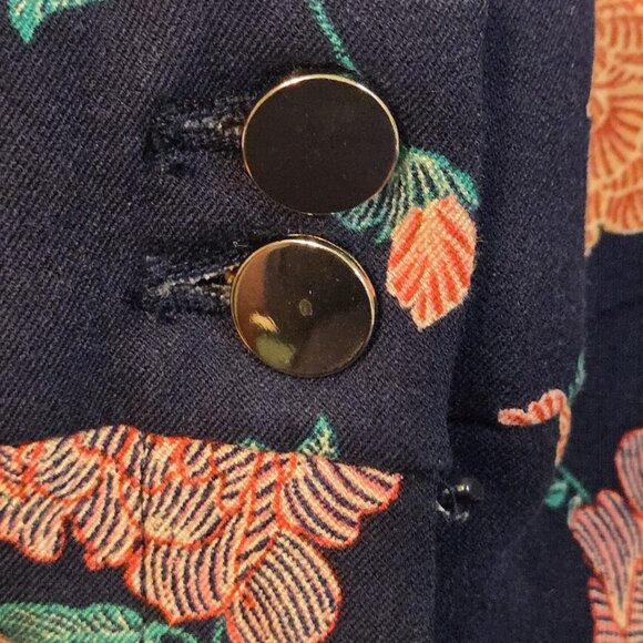 Chico's Navy Blue Floral Rose Print High Rise Ankle Pants Trousers Size 1 -Small - Picture 14 of 14